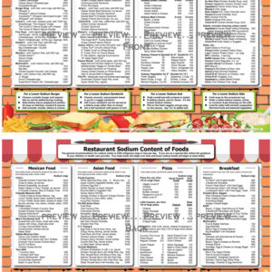 Restaurant Sodium Content of Foods